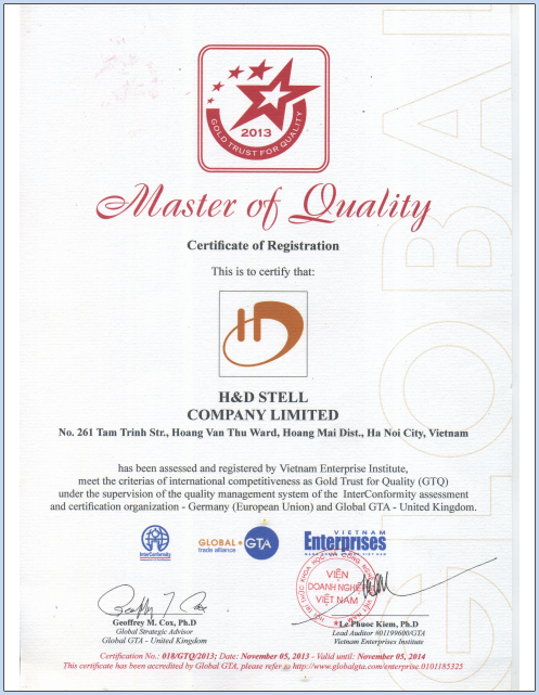 Master of Quality - Chi Nhánh - Công Ty TNHH Thép H & D